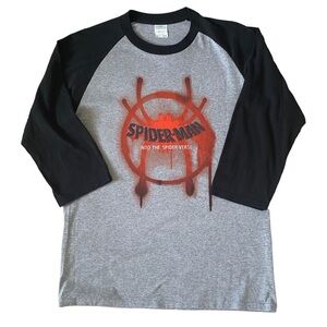 Port & Company M Spider-Man Into The Spider-Verse 2018 Marvel Gray Black t-shirt